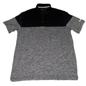 Walter Hagen 11 Majors Performance Polo Golf Shirt Mens Large Black Gray Stretch
